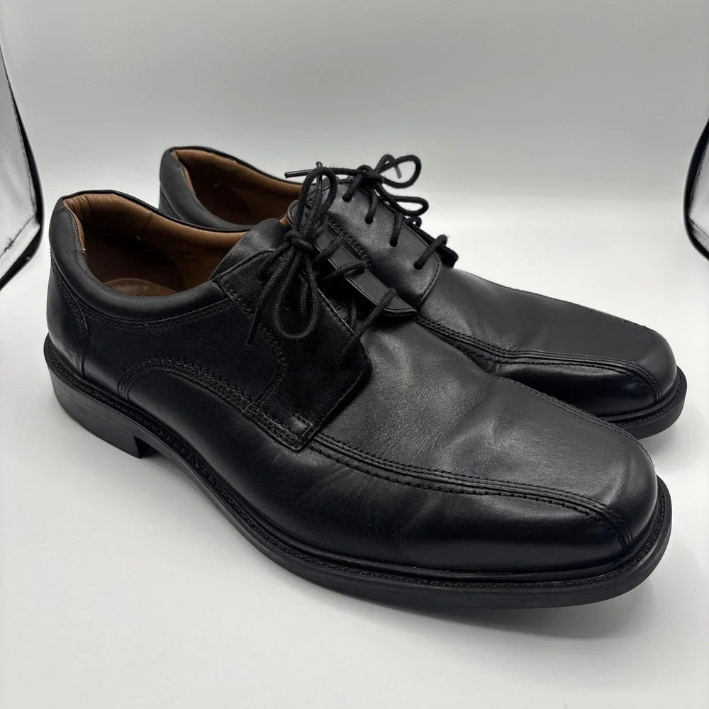 Johnston & Murphy‎ Men's Tabor Runoff Oxfords Shoes Black Leather Size 11.5